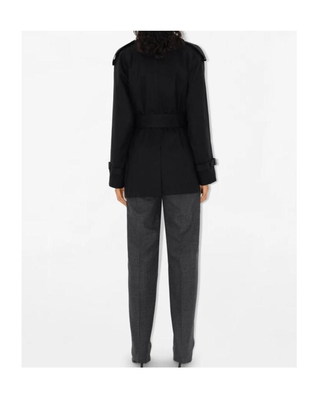 Burberry Black Double-Breasted Belted Jacket