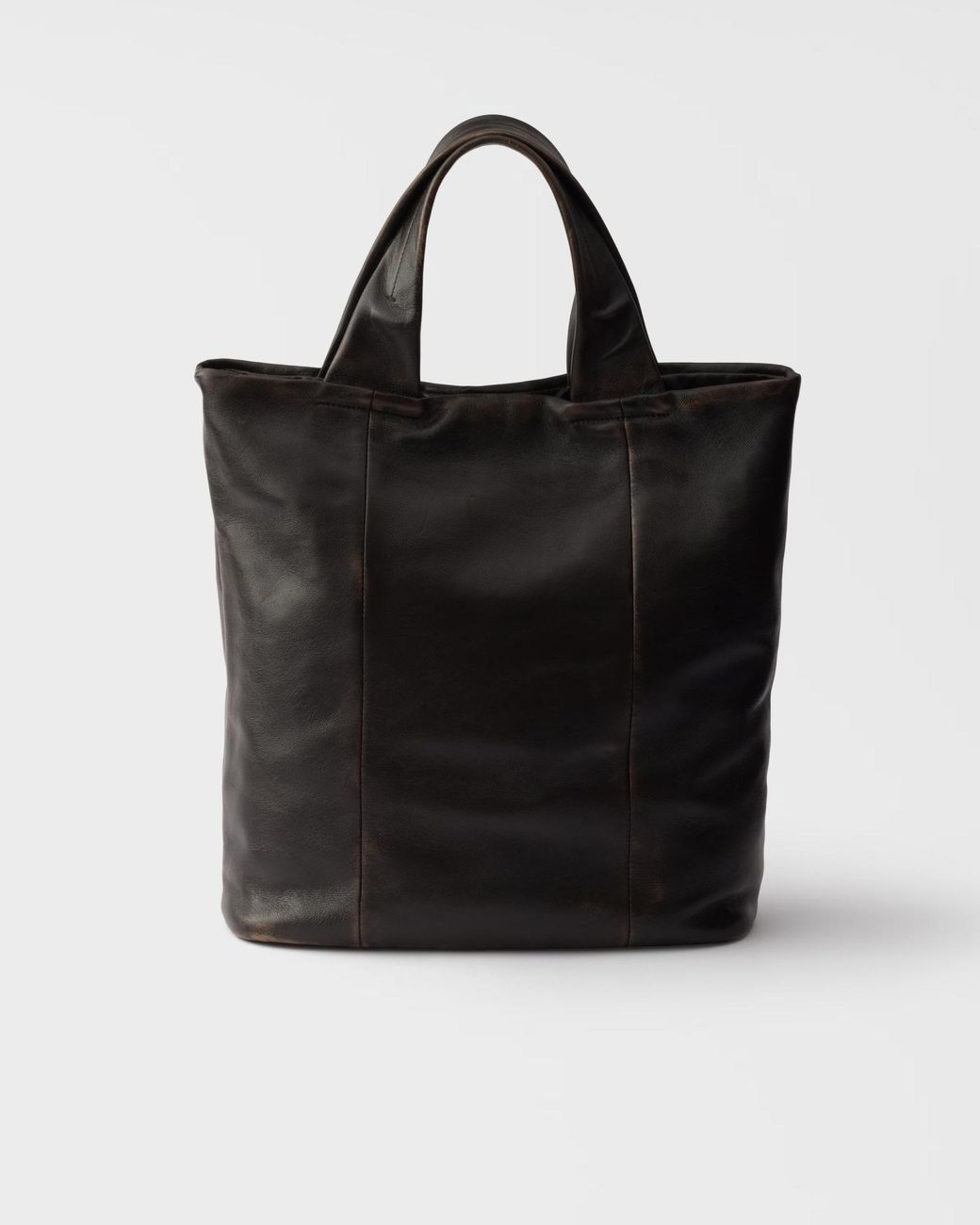 Prada Black Distressed Nappa Leather Tote Bag for men