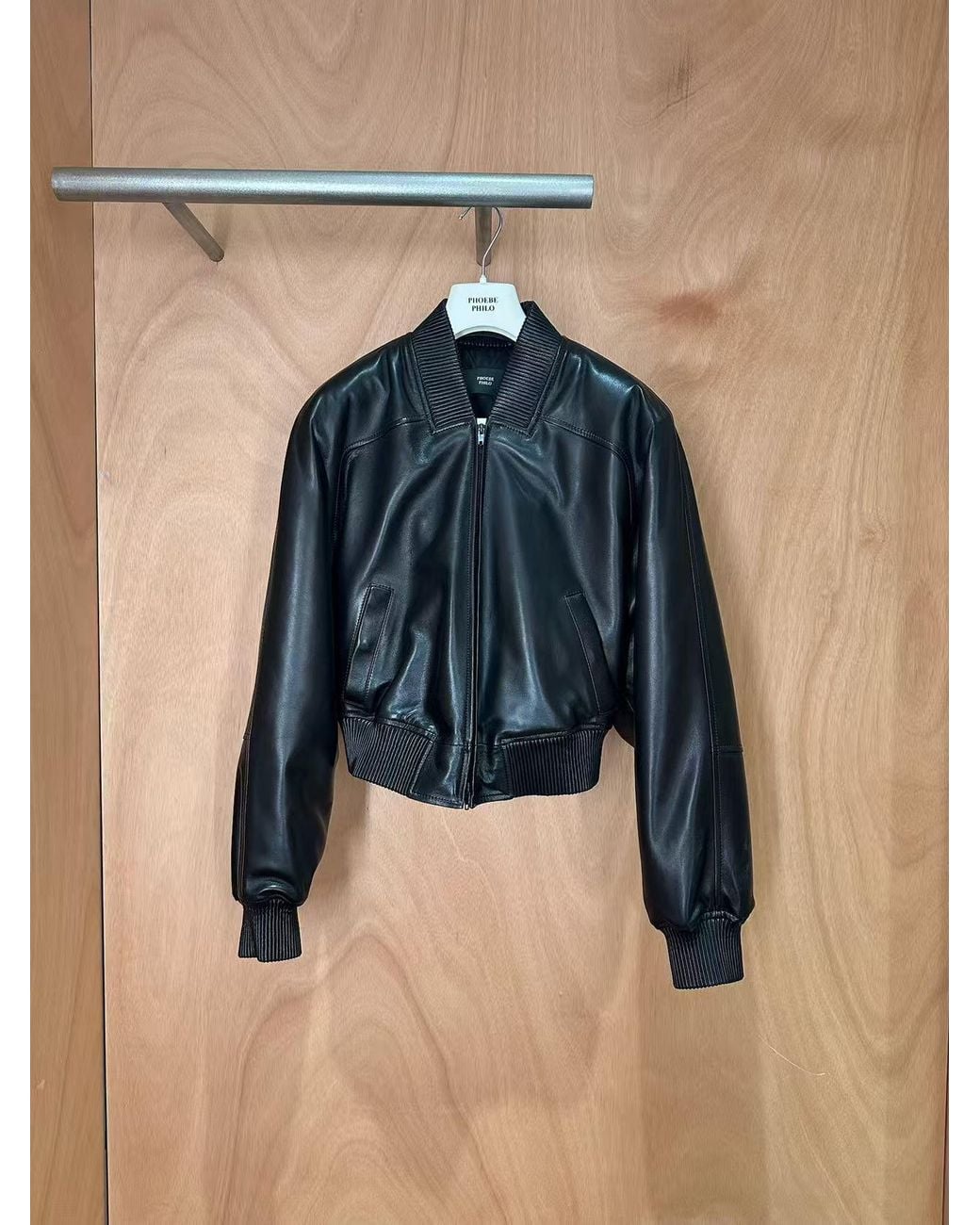 Phoebe Philo Black Pilot Leather Jacket