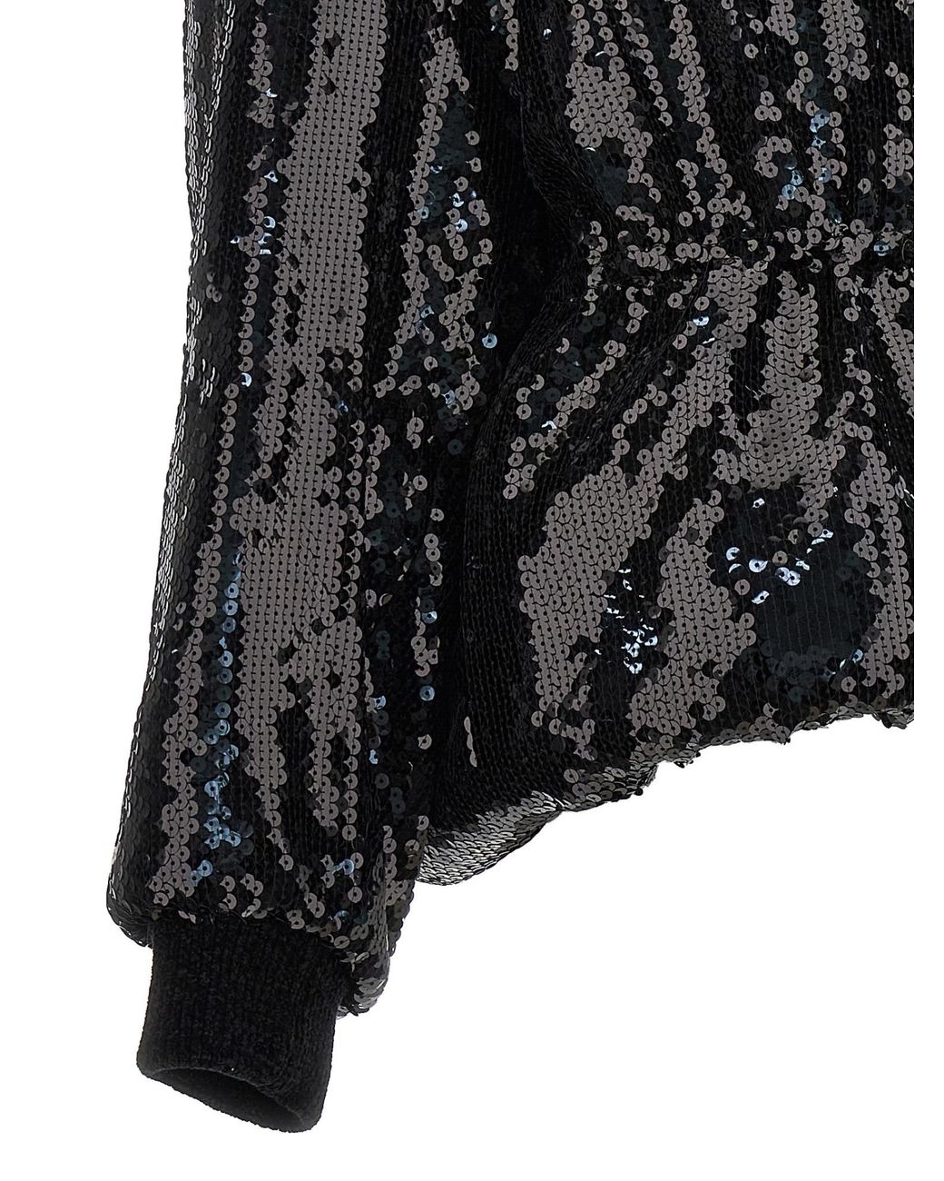 Alexandre Vauthier Black Sequin Bomber Jacket
