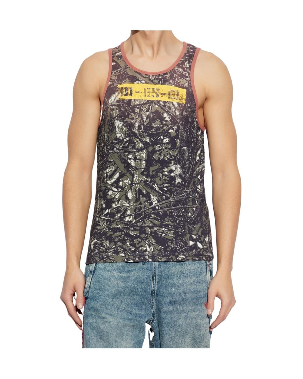 DIESEL Gray T-Lifty-Camou Tank Top for men