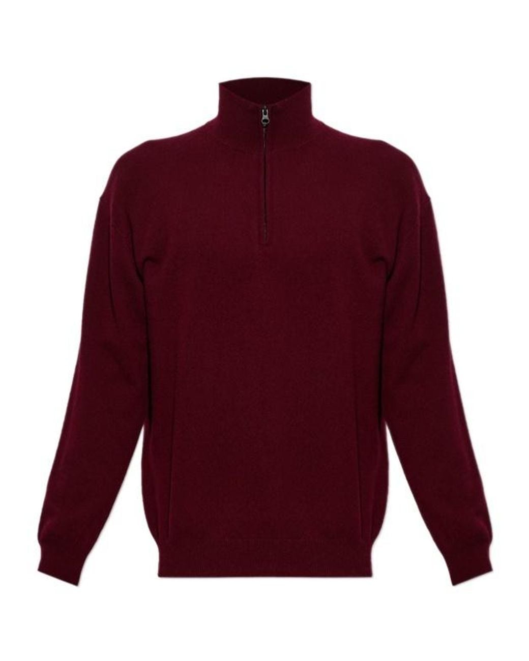 Lisa Yang Purple Augustus Half-Zip Knitted Sweater for men
