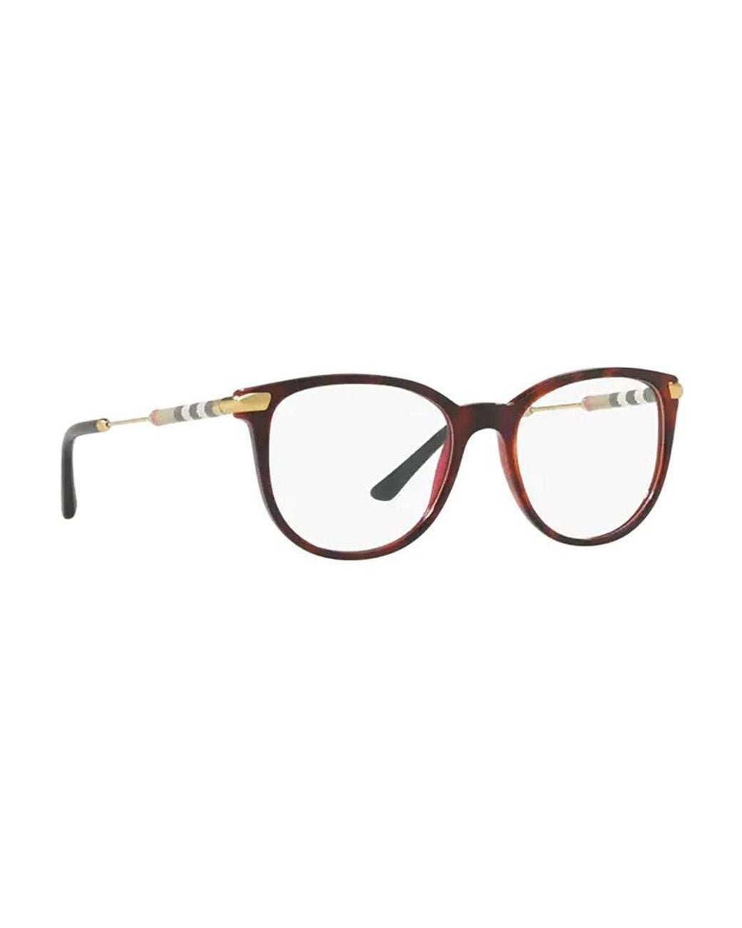 Burberry White Eyewear Round Frame Glasses