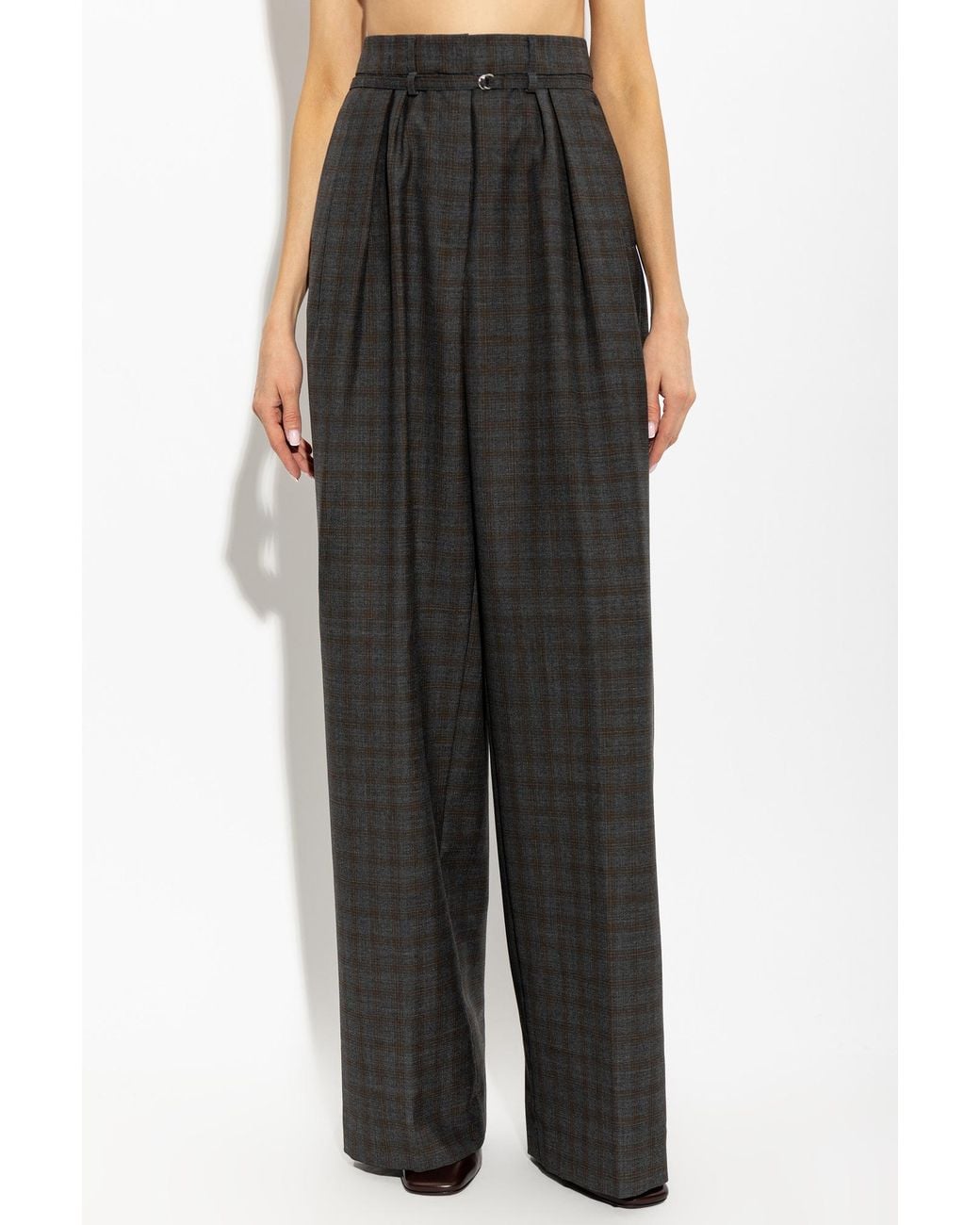 Dries Van Noten Black Peacha Pleated Wide-Leg Pants