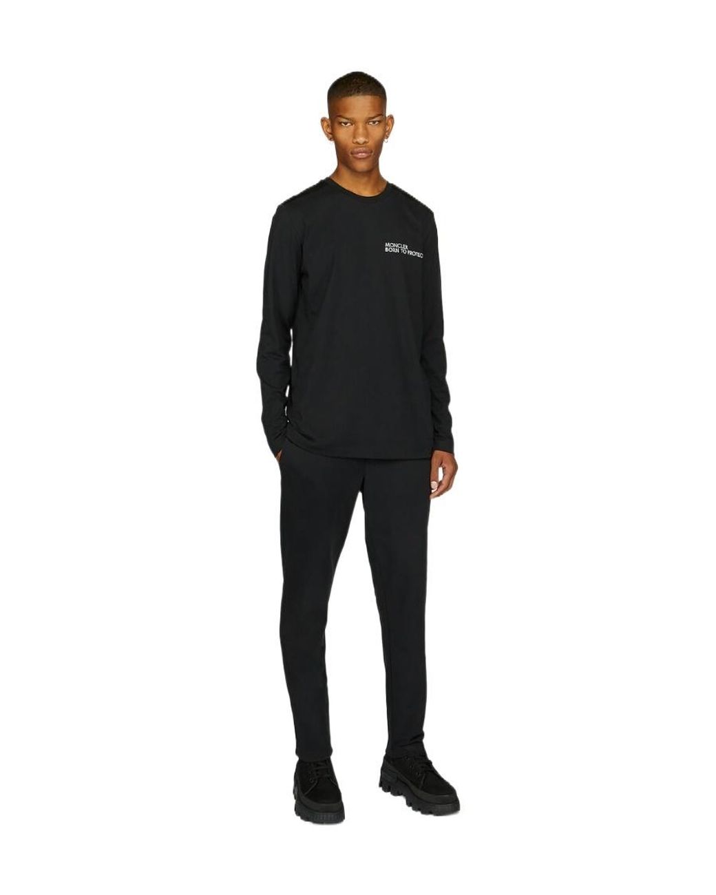 Moncler Black Born To Protect Logo-Print Joggers for men