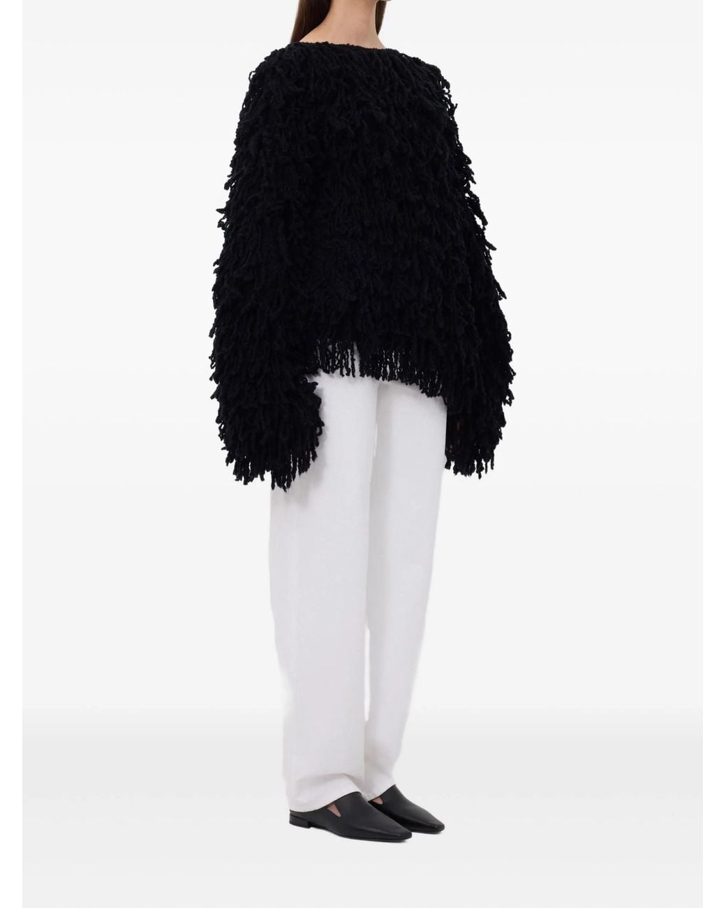 Loulou de Saison Black Gabin Fringed Jumper