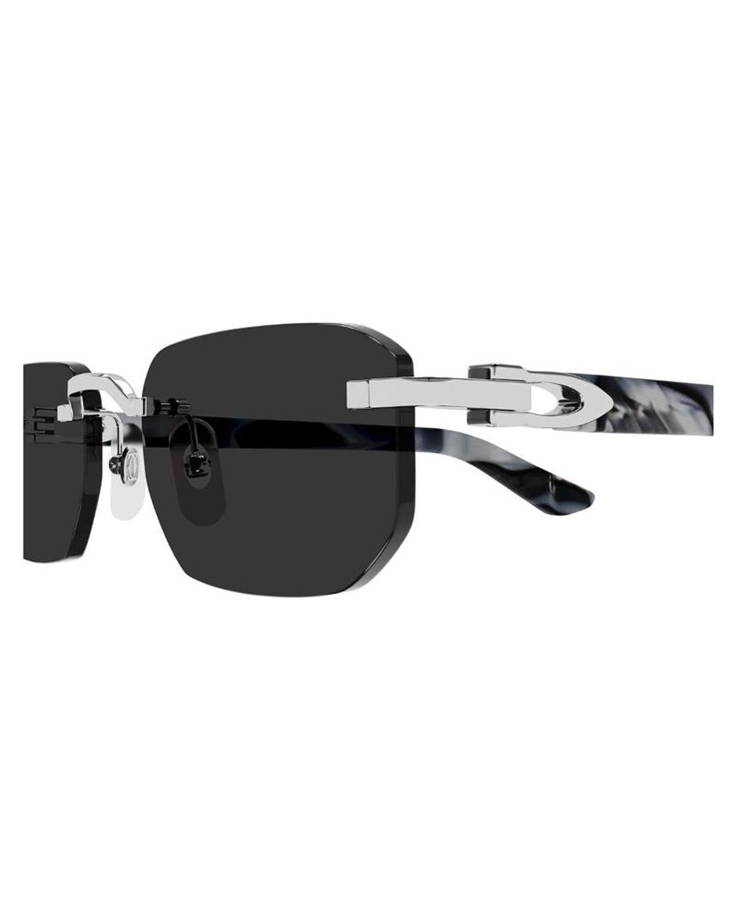 Cartier White Recangular Frame Sunglasses for men