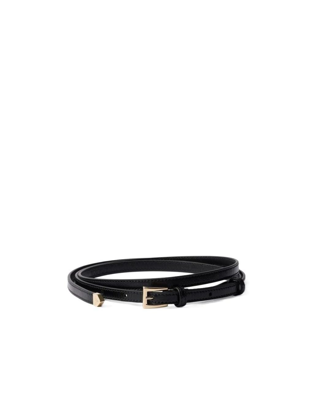 Prada White Slim Buckle Belt