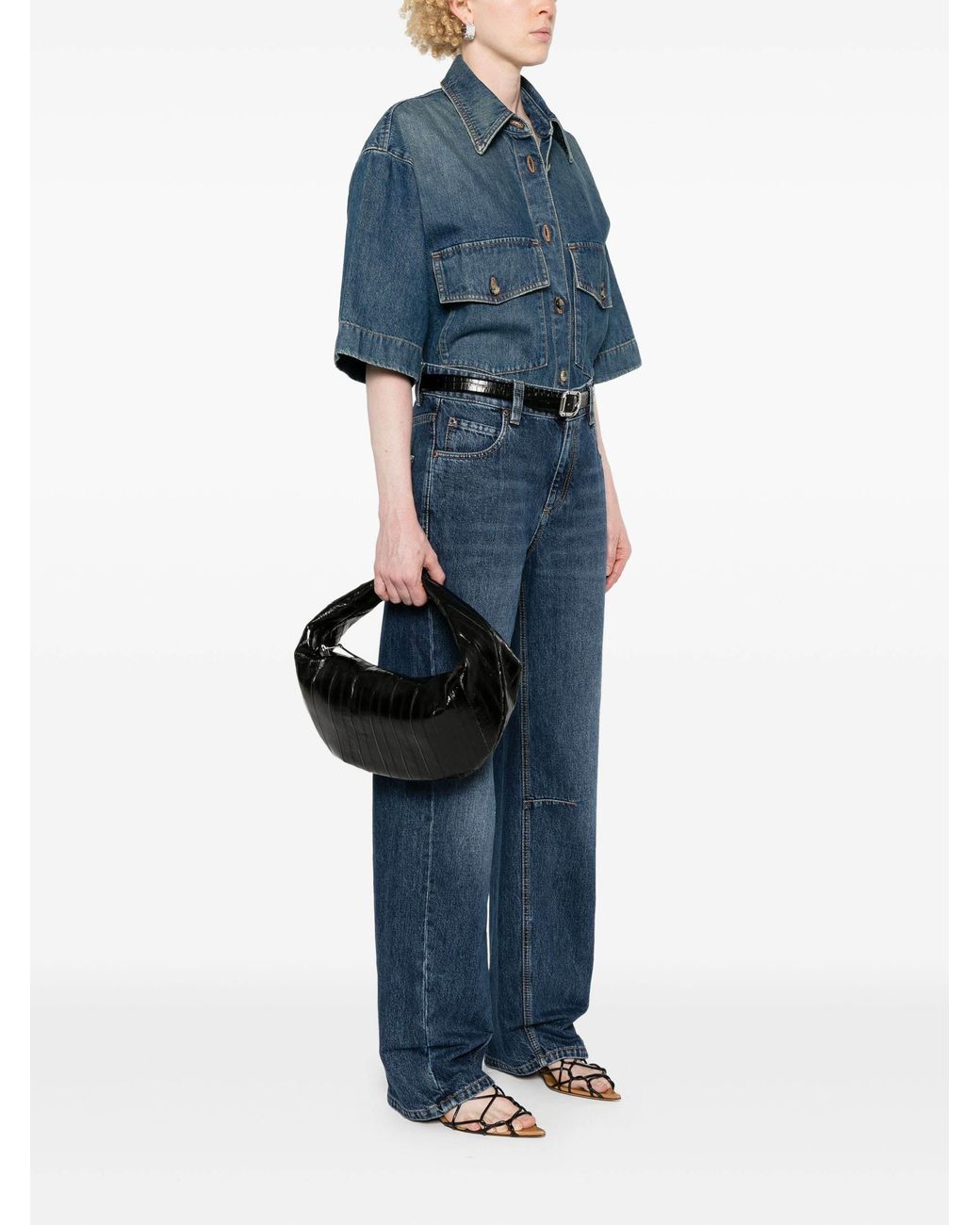Khaite Black Olivia Zipped Tote Bag