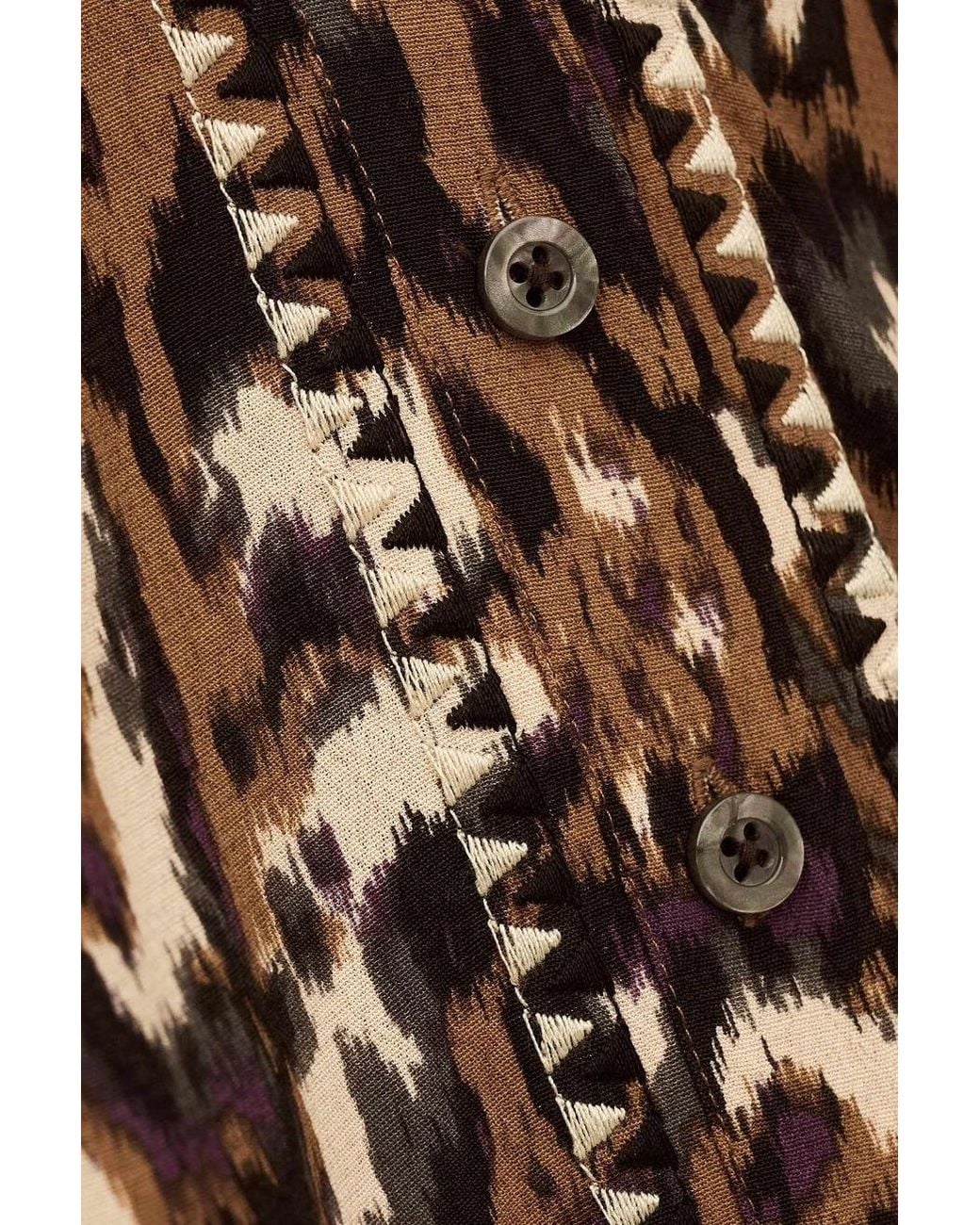 Ba&sh Brown Onada Patterned Top