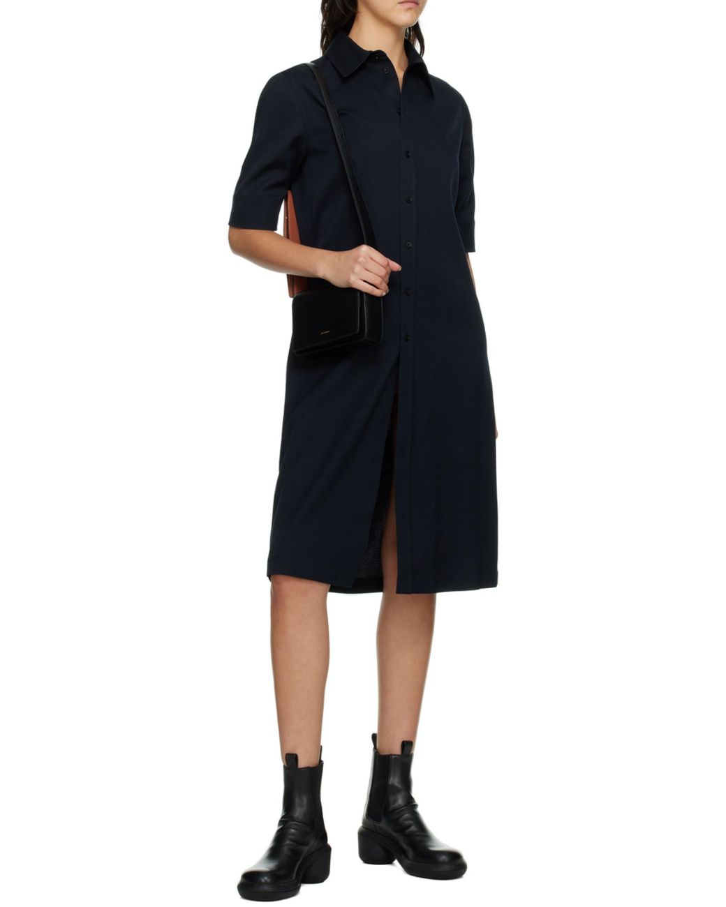 Jil Sander Black Round-Toe Ankle Boots