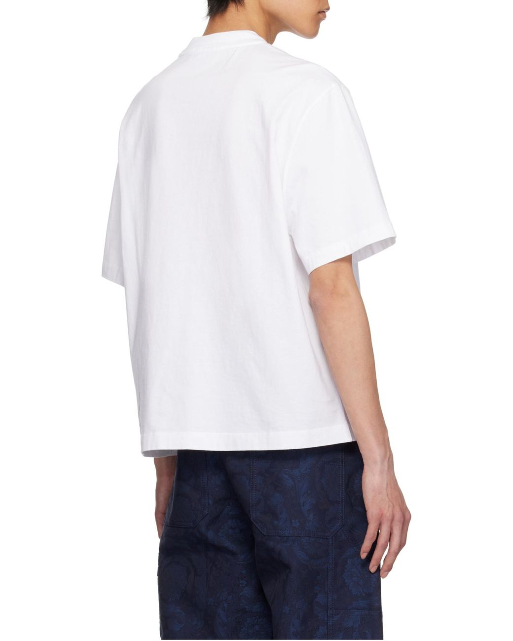 Versace White Medusa Milano Embroidered Crewneck T-Shirt for men