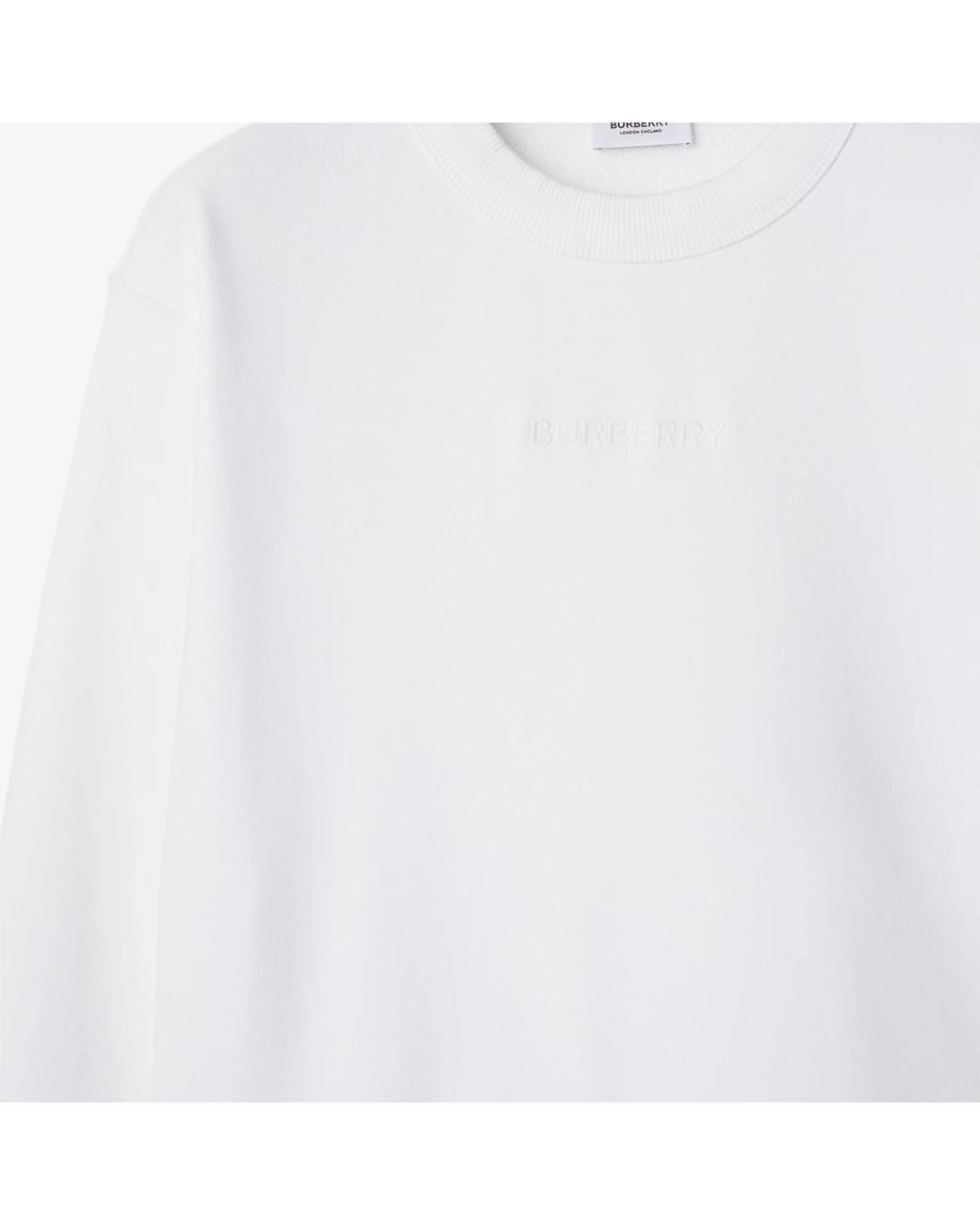 Burberry White Round-Collar Long-Sleeve Hoodie