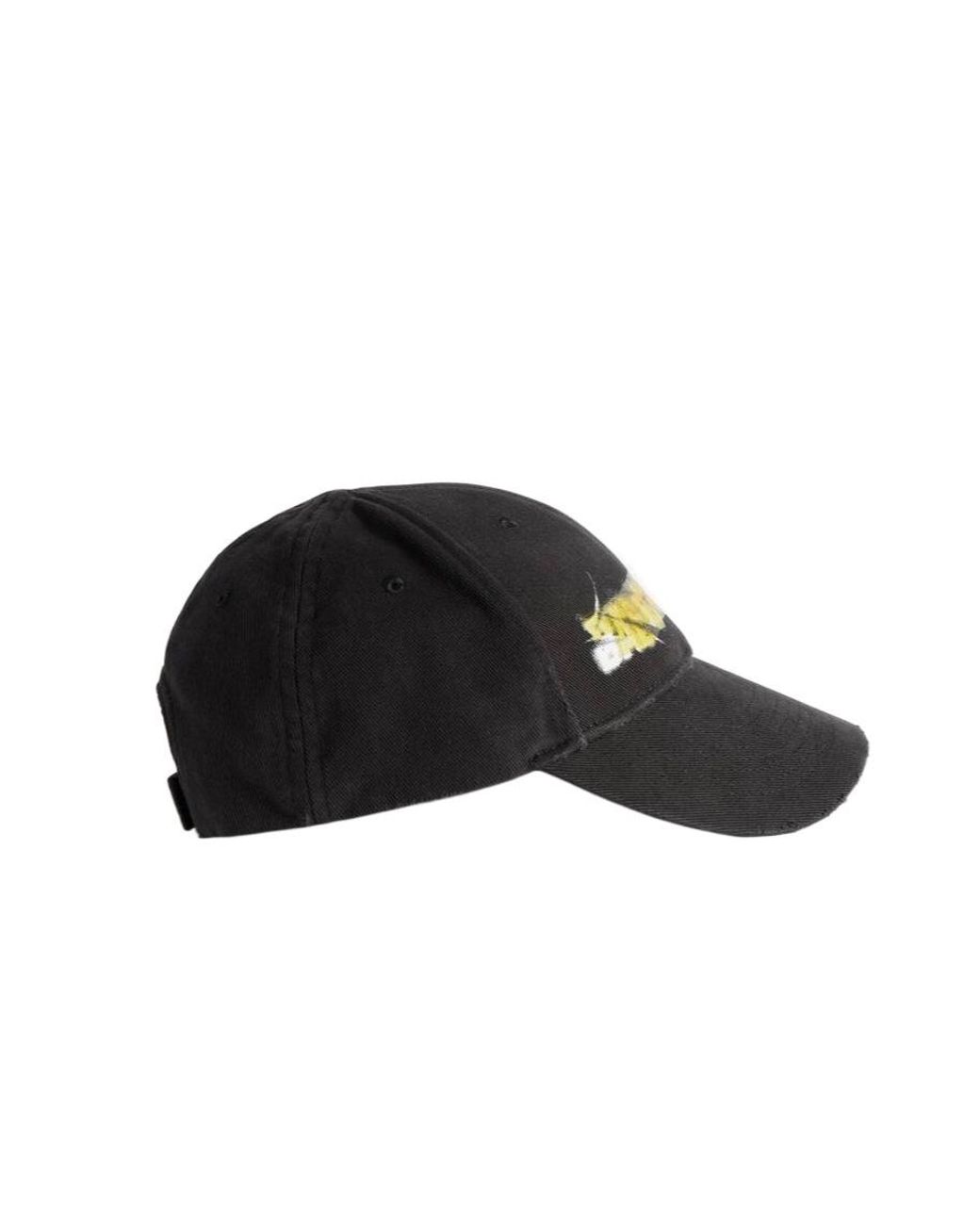 Balenciaga Black Spray Artwork Baseball Hat for men