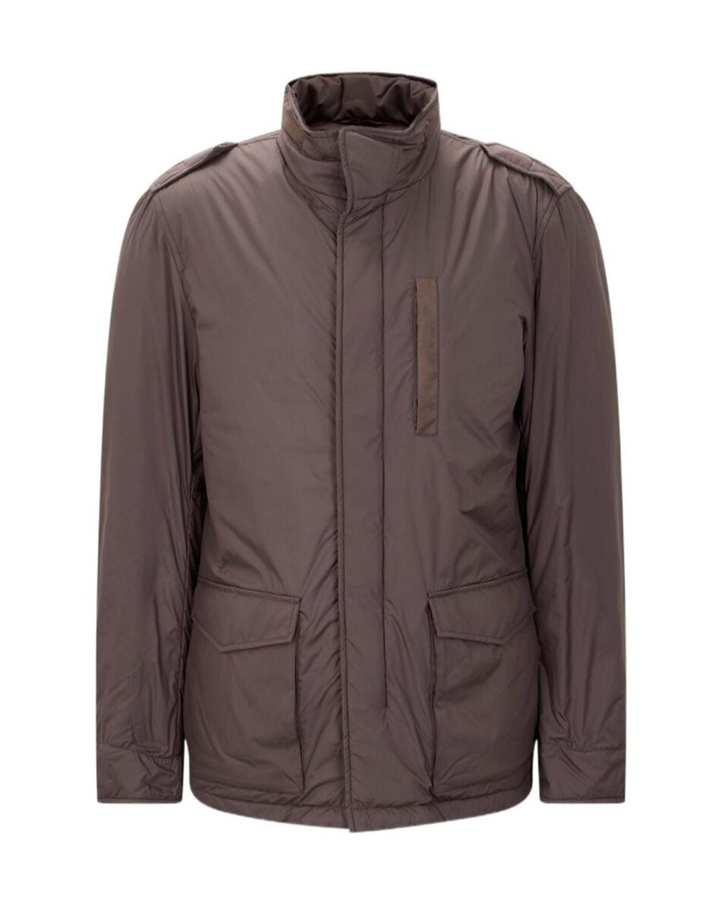 Herno Brown Long-Sleeved Padded Jacket for men