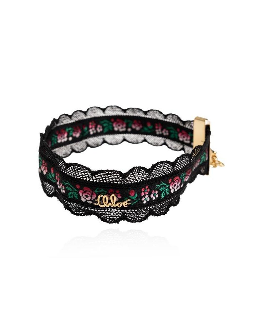 Chloé White Chloé Folk Floral Lace Choker Necklace