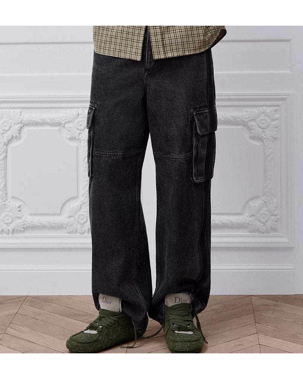 Dior Gray Cargo Jeans for men