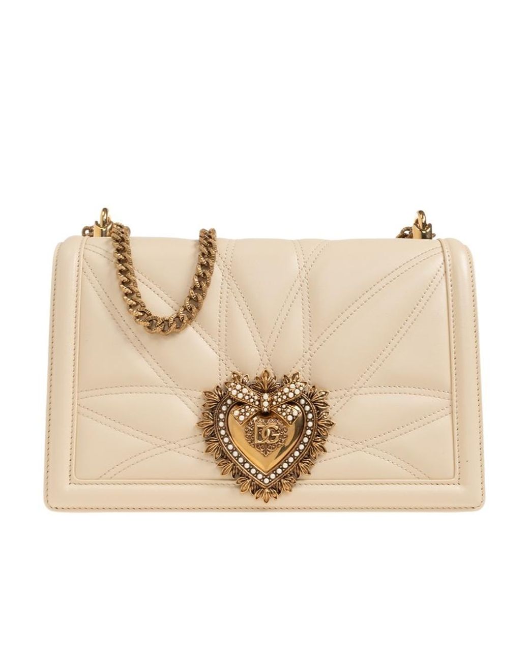 Dolce & Gabbana Natural Large Devotion Shoulder Bag