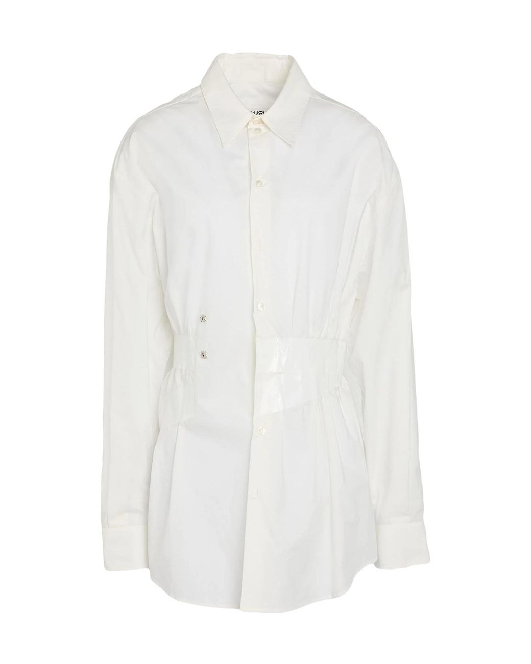 MM6 by Maison Margiela White Solid Printed Shirt