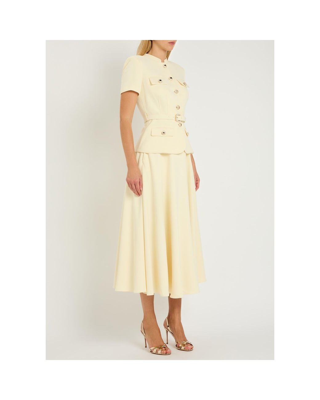 Self-Portrait Metallic Pearl Belted Dress