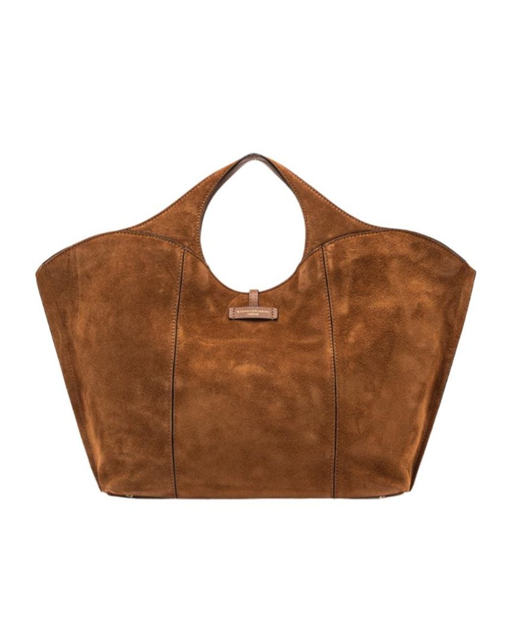 Gianni Chiarini Brown Large Infinity Suede Toggle-Fastening Tote Bag