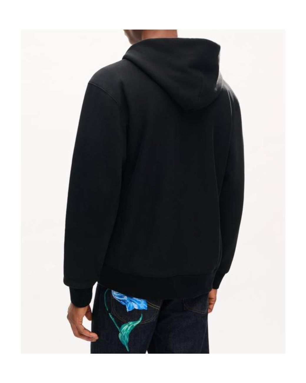 KENZO Black Tulip Reversible Zip Up Hoodie for men