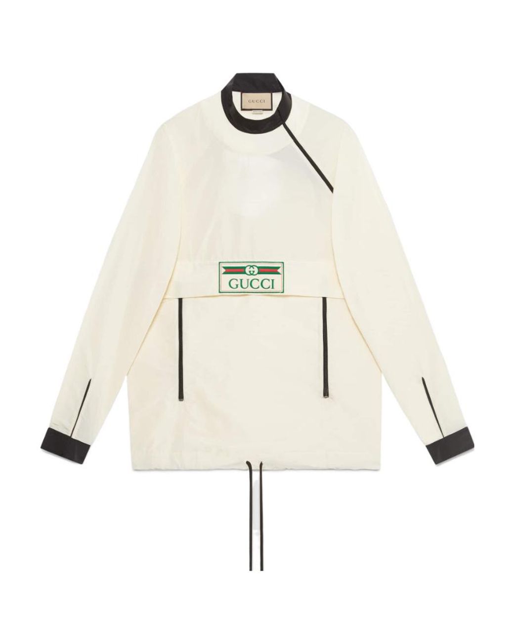Gucci White Logo Patch Nylon Sweatshirt
