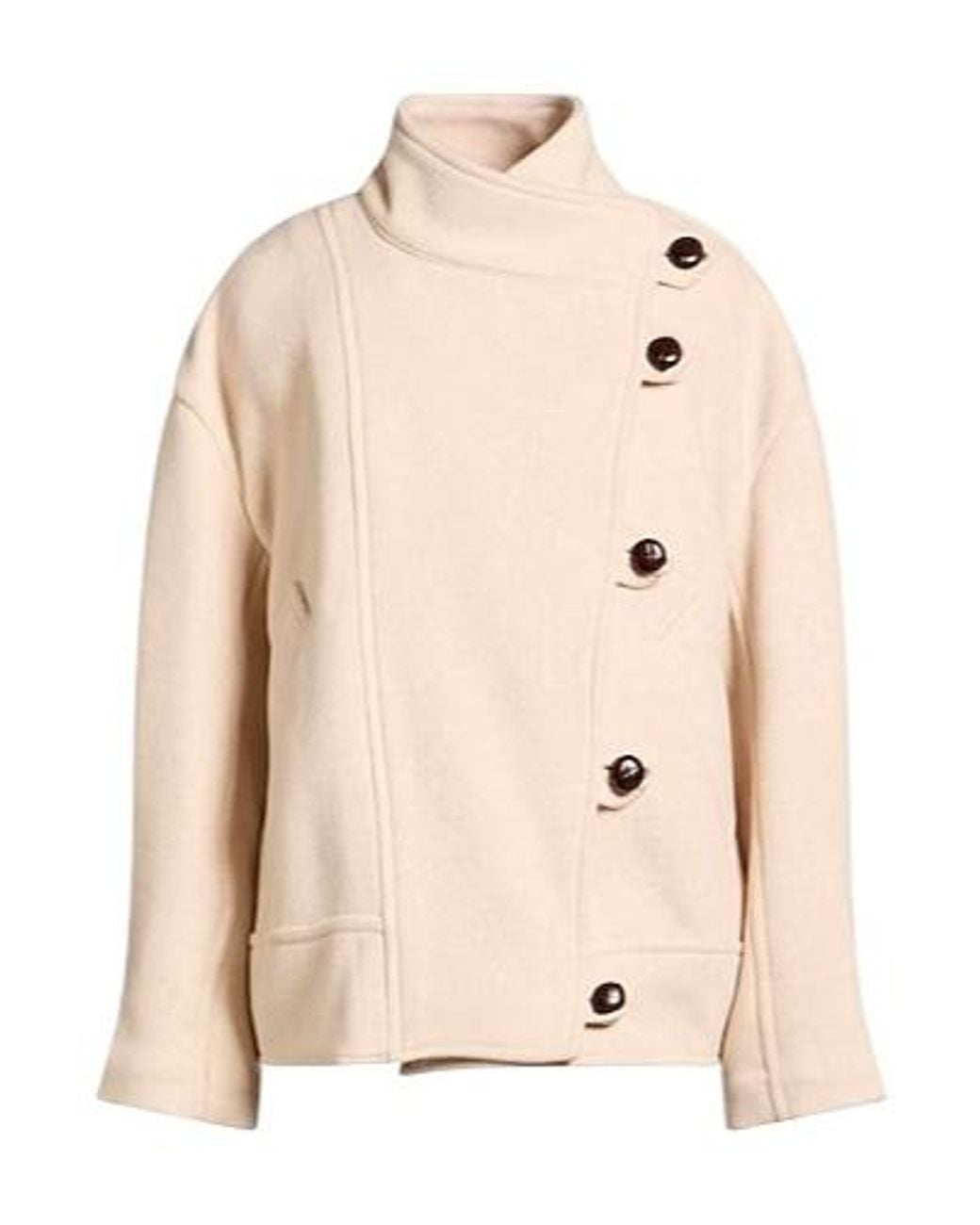 Isabel Marant Natural Single-Breasted Long-Sleeve Coat