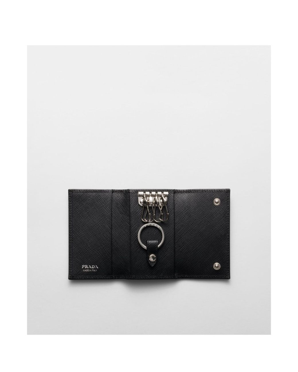 Prada Black Saffiano Leather Key Case