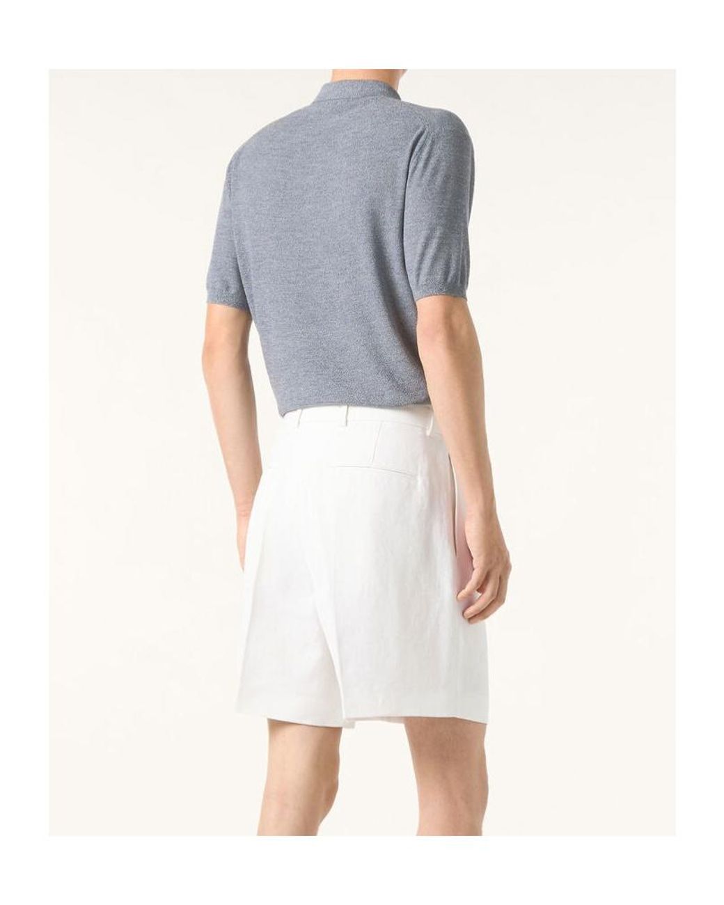 Loro Piana Blue Tartana Polo Shirt for men