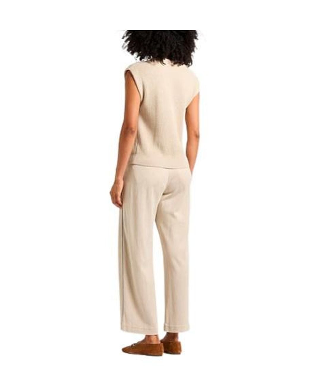 Brunello Cucinelli Natural Solidcolor Sleeveless Knit Top