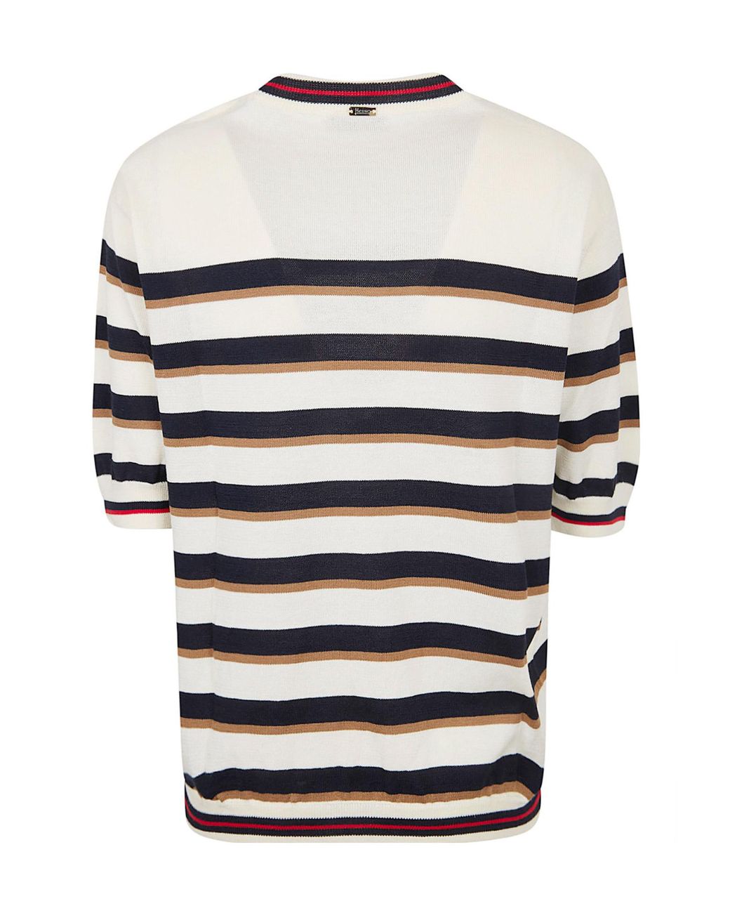Herno White Striped Short-Sleeve T-Shirt