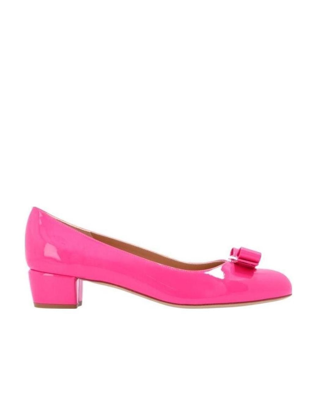 Ferragamo Pink Bow Low Heel Shoes
