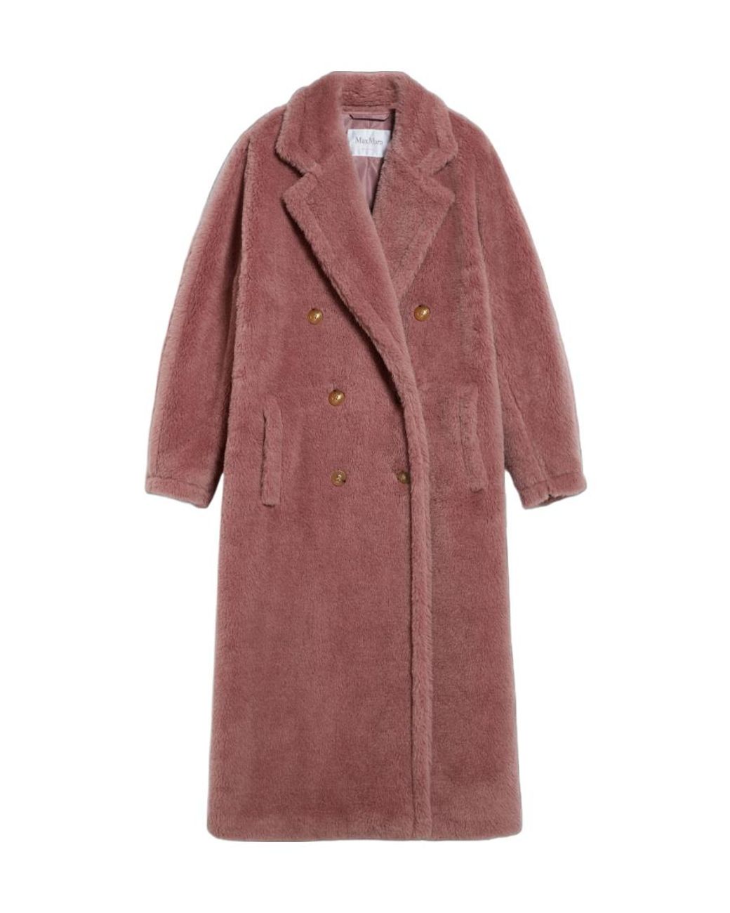 Max Mara Red Double-Breasted Fleece Coat