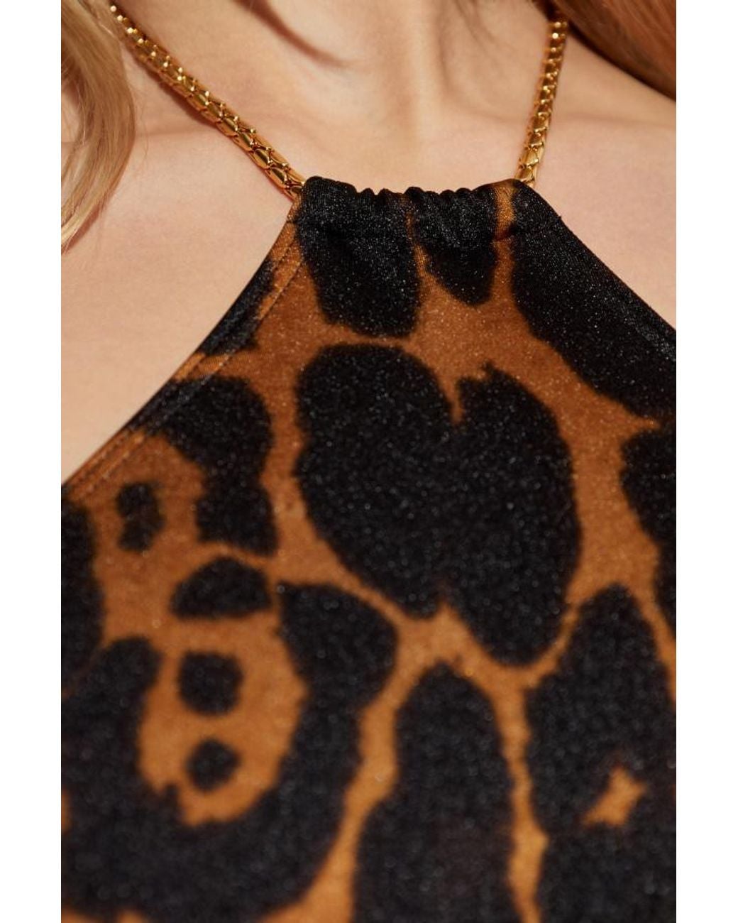 Tom Ford Brown Leopard Printed One-Piece Swimsuit