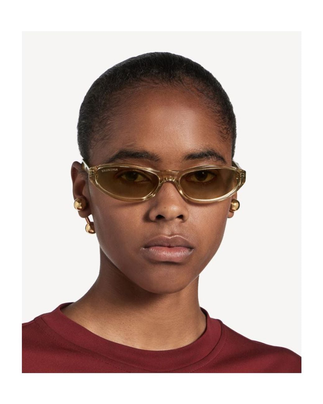 Balenciaga Metallic Eyewear Neo Round Frame Sunglasses