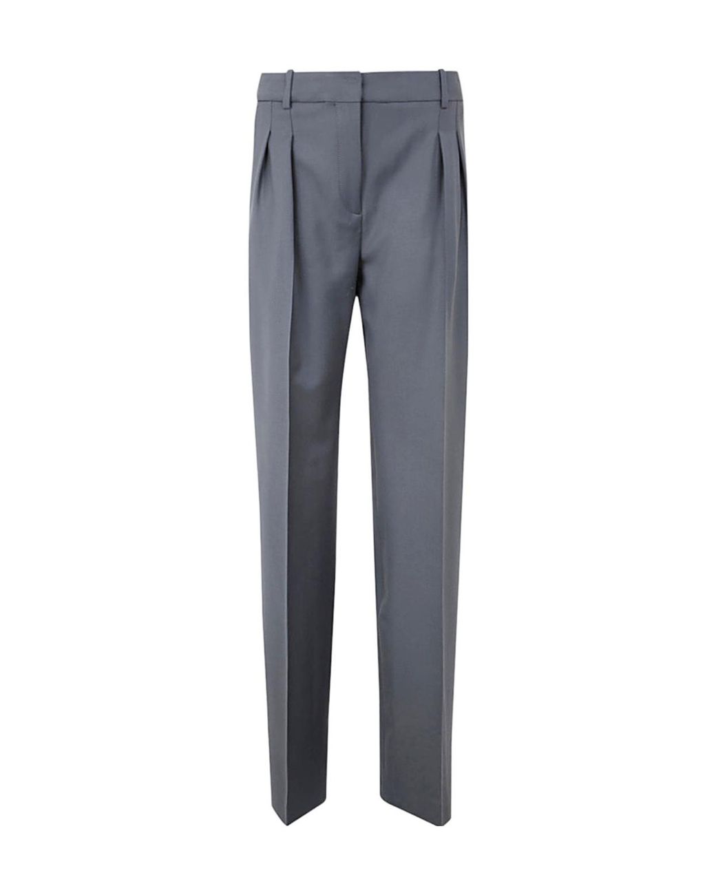 Loulou de Saison Blue Sbiru Pleated Straight Leg Pants