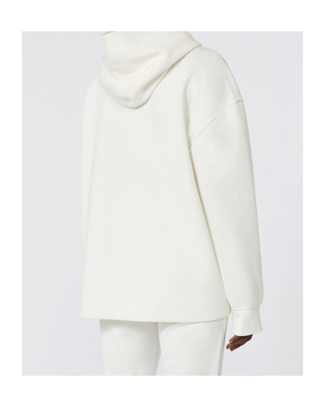 Max Mara White Visiera Logo Embroidered Hoodie