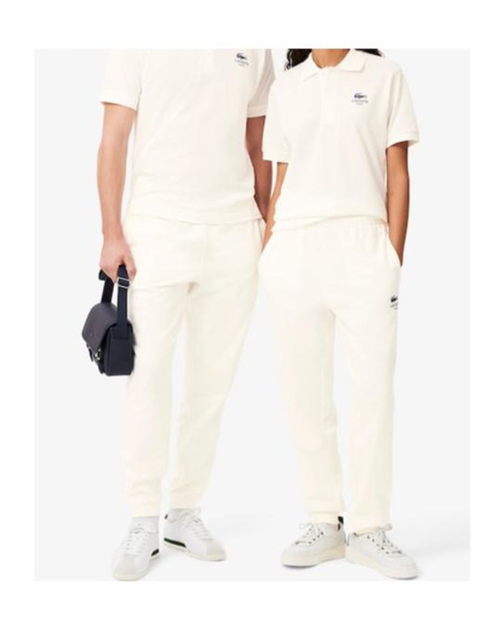 Lacoste White Tapered Leg Sweatpants for men