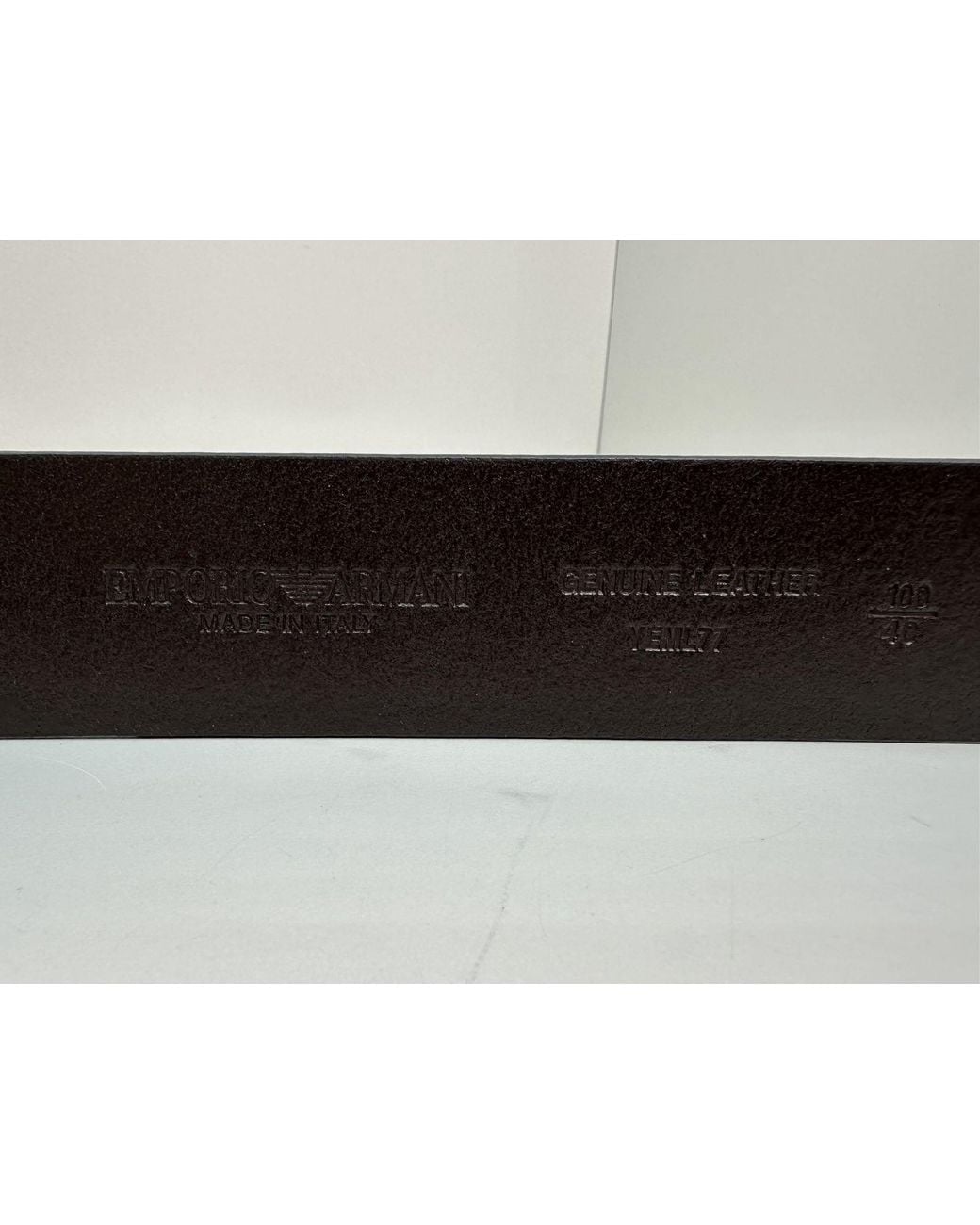 Emporio Armani Black Logo Embossed Belt for men