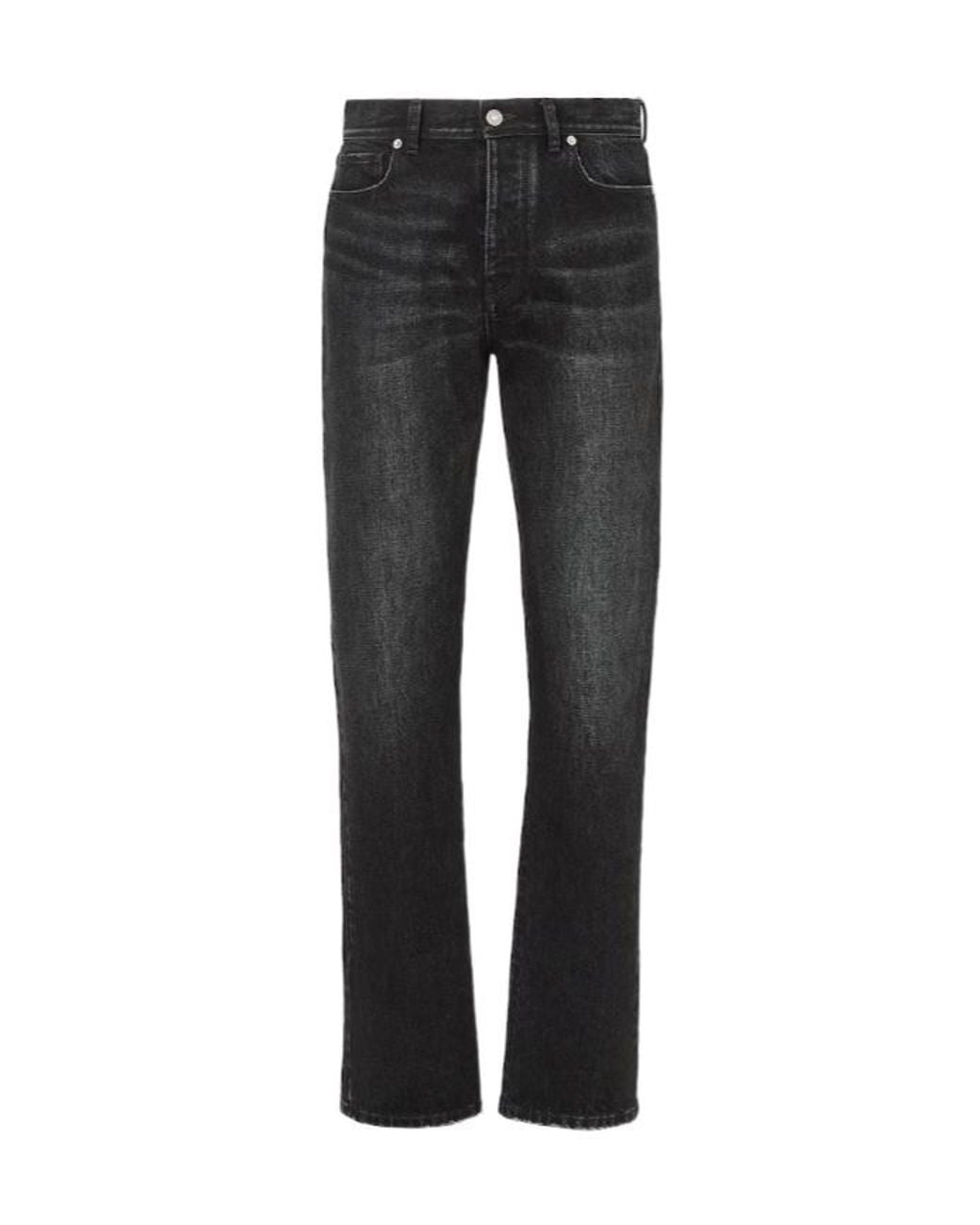 Fendi Black ロゴ パッチ ストレートレッグ ジーンズ for men