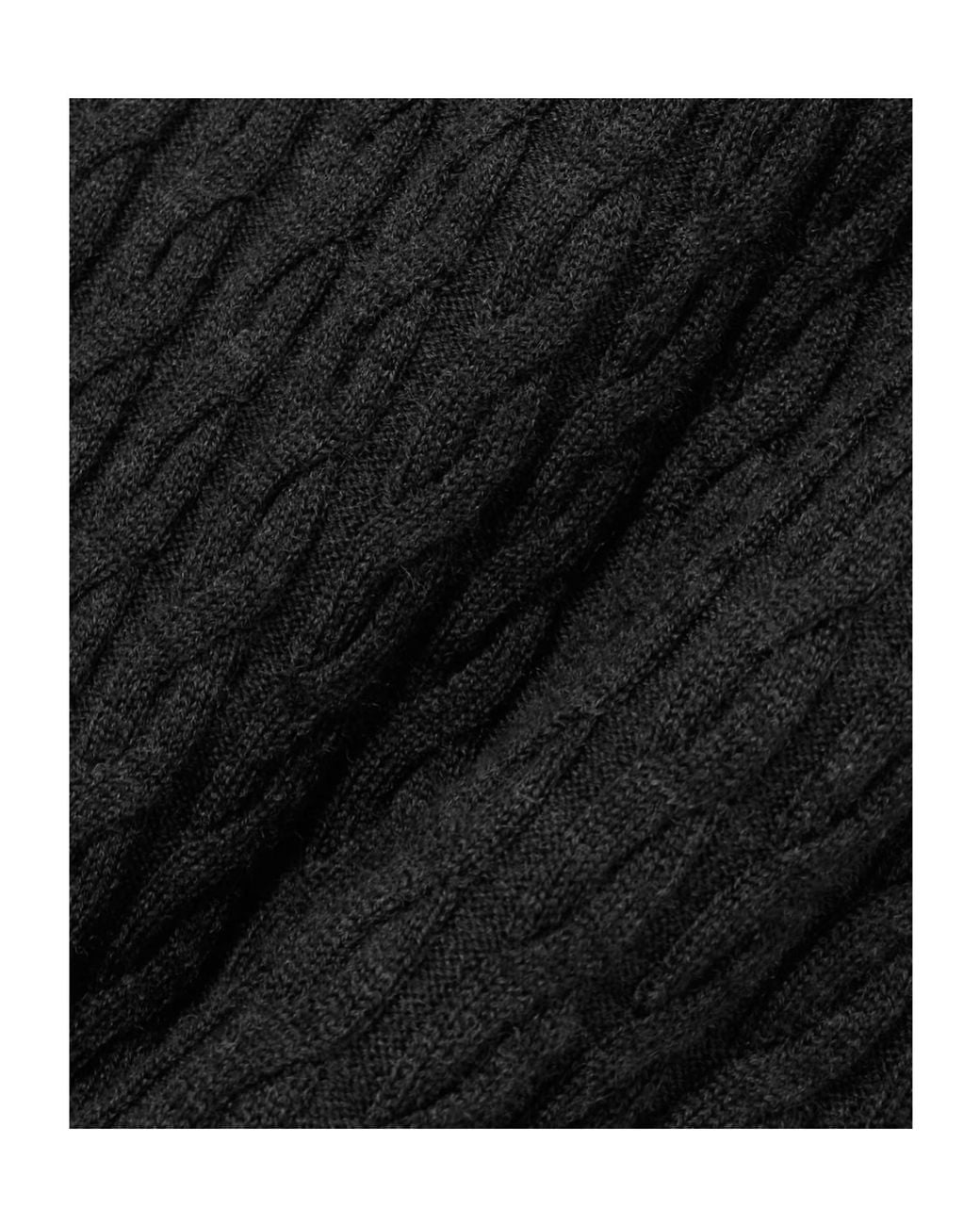 Totême  Black Cable Knit Wool Long Dress