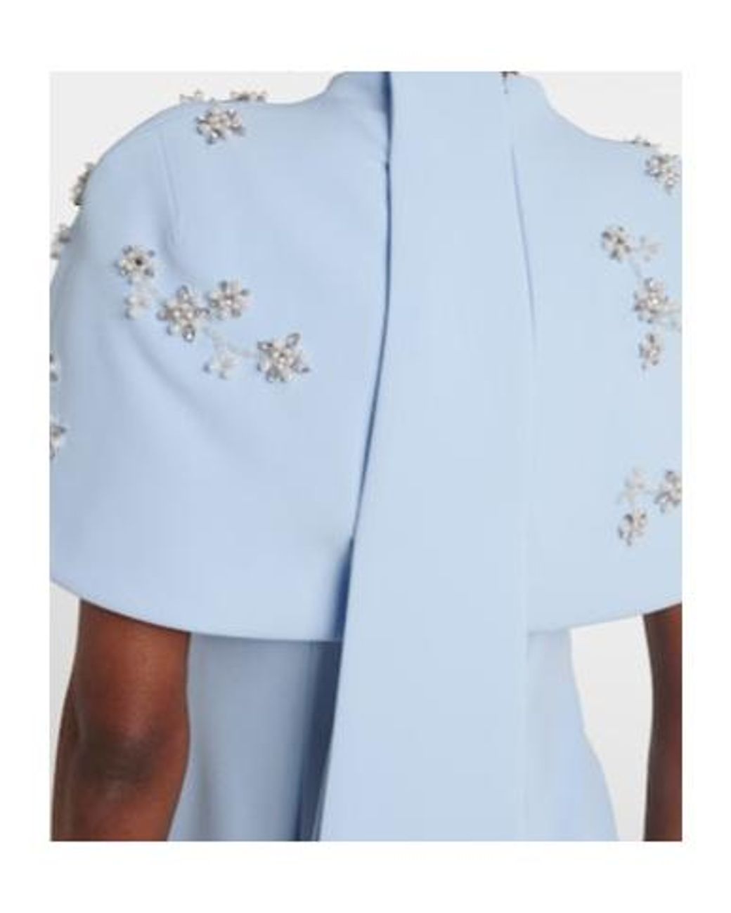 Safiyaa Blue Embellished Caped Gown