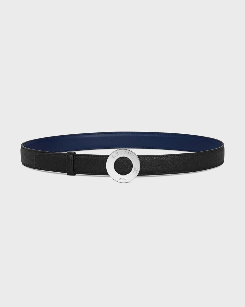 Céline Blue 25Mm Double-Sided Leather Belt With Disc Buckle