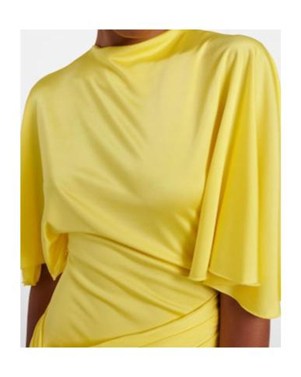 David Koma Yellow Floral-Appliqué Jersey Cocktail Dress