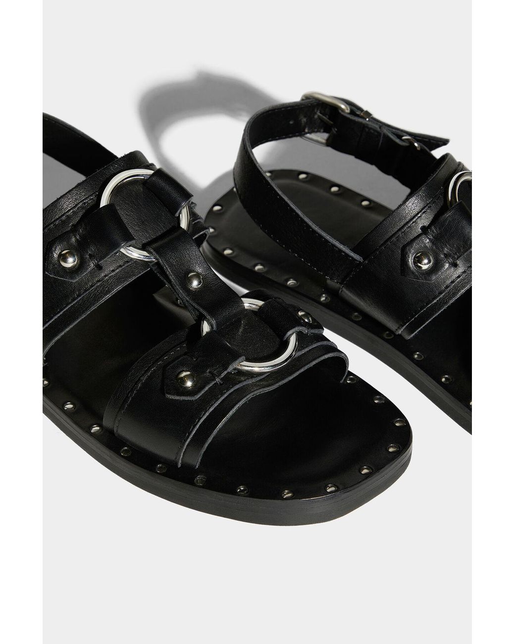 DSquared² Black Stud-Detail Calf-Leather Sandals for men