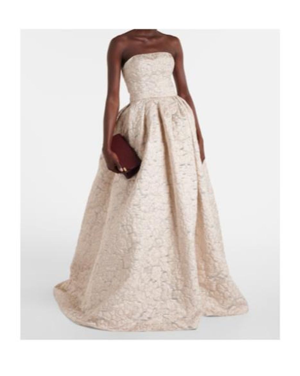 Carolina Herrera Natural Strapless Fil Coupé Gown