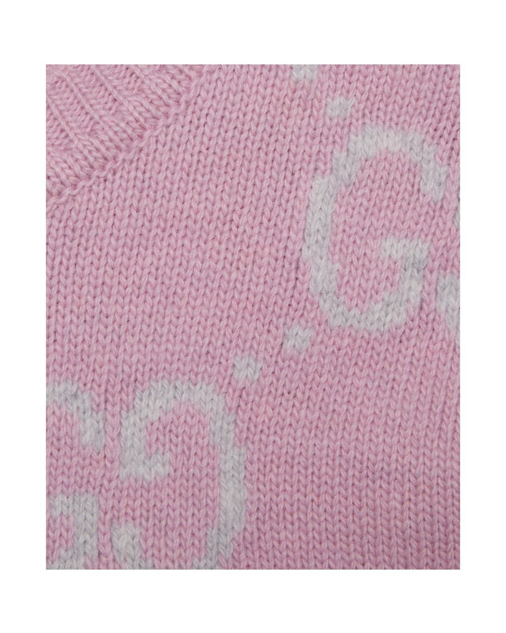 Gucci Pink Gg-Intarsia Wool Top