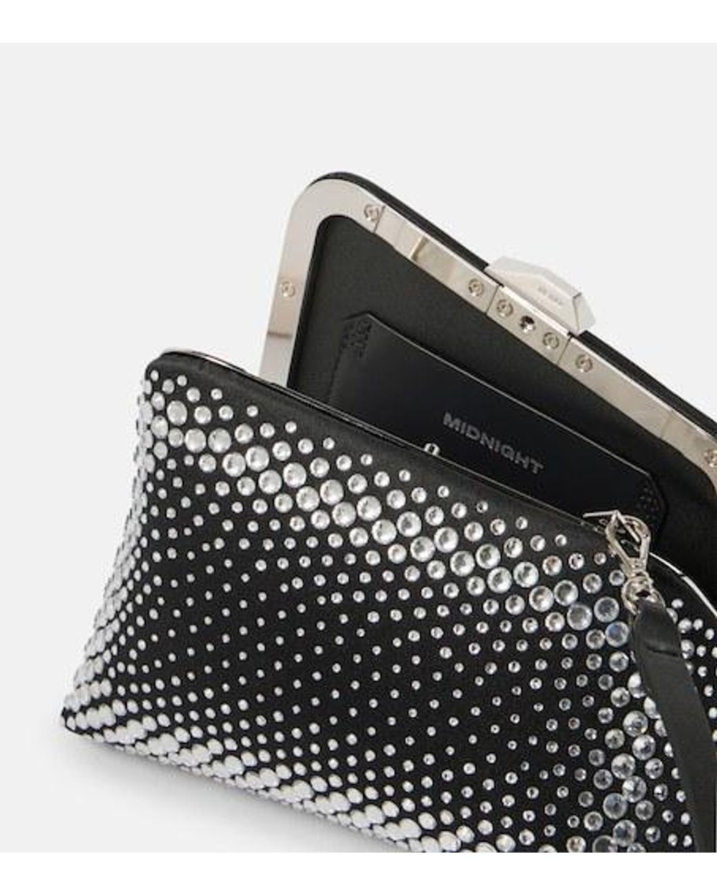 The Attico Black Midnight Mini Embellished Clutch