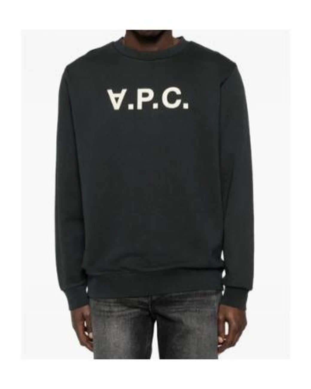 A.P.C. Black Logo Long Sleeved Sweatshirt for men